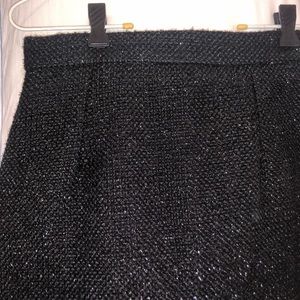 Black Wool with Spark Mini Skirt